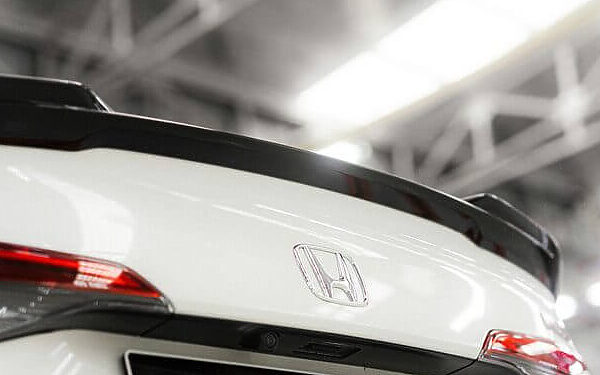 Stylish new Honda Civic on display in a Phnom Penh showroom, showcasing modern automotive design.