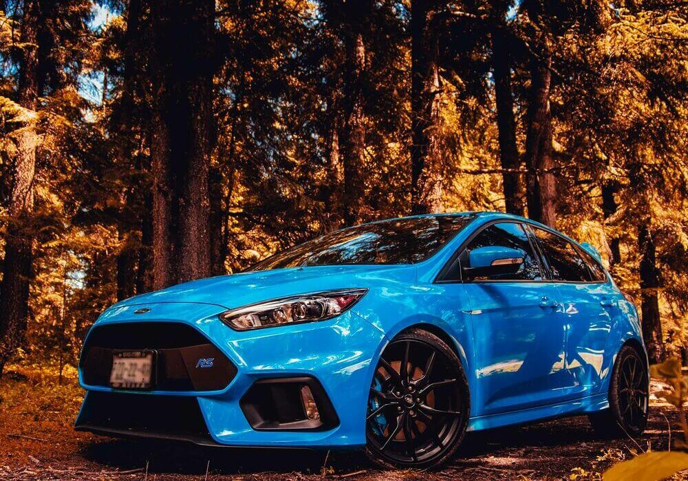 blue Ford Fiesta 5-door hatchback