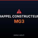 MG3 : rappel pour un risque de mouvement du siège après collision