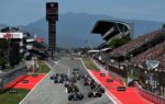 Lewis Hamilton au volant de la Ferrari lors du GP de Barcelone