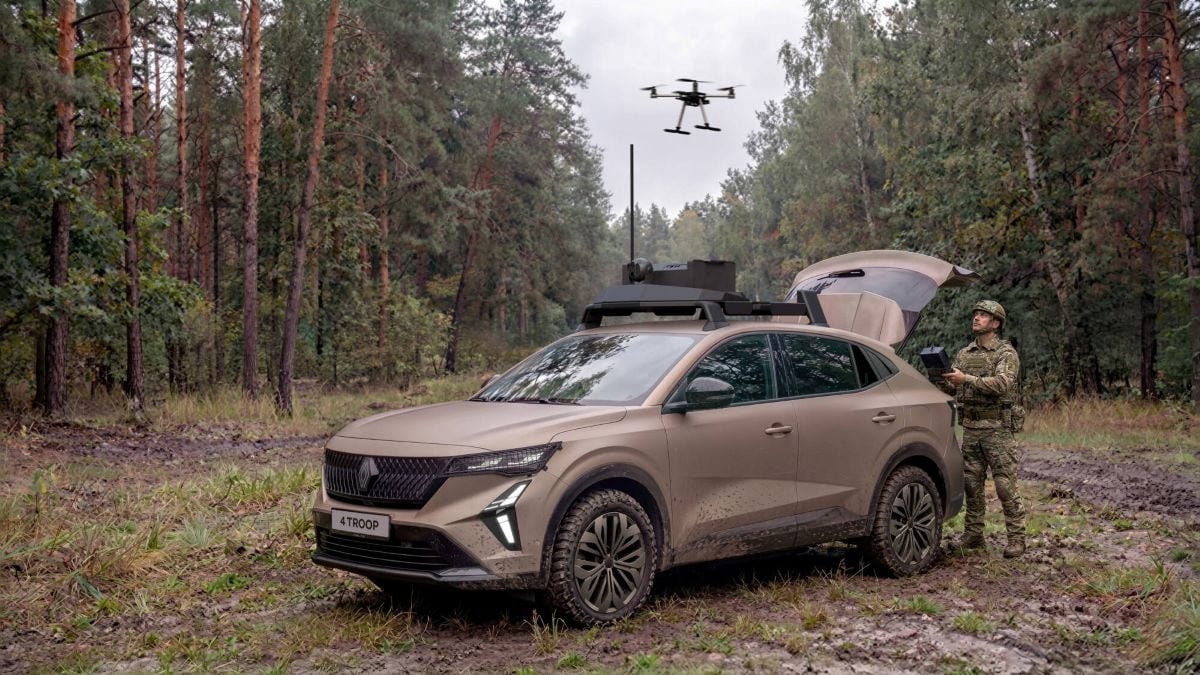Le prototype Renault 4 Troop présenté comme véhicule tactique hybride pour les forces armées françaises.