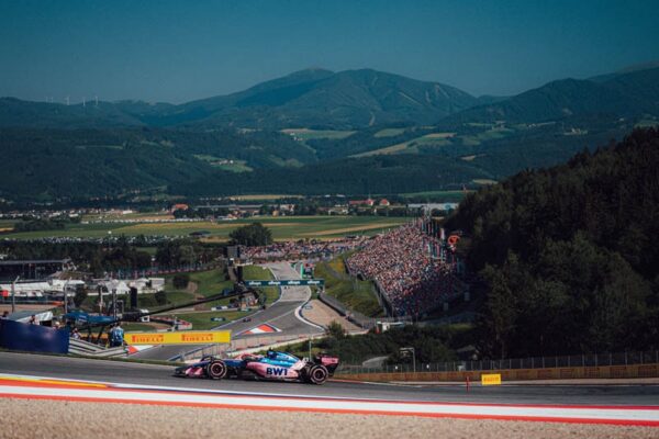 Pierre Gasly au volant de l’Alpine lors des essais libres du Grand Prix d’Autriche.