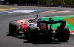 Charles Leclerc au volant de sa Ferrari pendant les essais libres sur le Hungaroring.