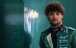 L’Aston Martin AMR26 équipée du nouveau moteur Honda pendant sa journée de tournage.