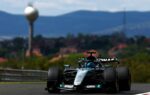 George Russell au volant de sa Mercedes lors du Grand Prix de Hongrie.