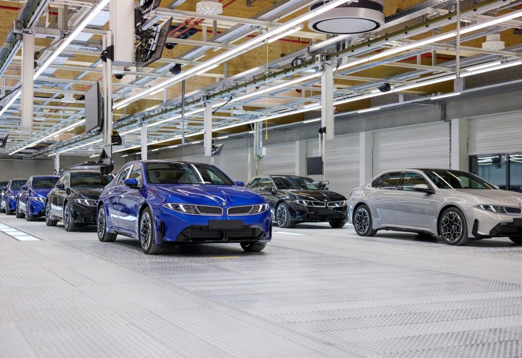 Nouvelle BMW i3 électrique sur la ligne de production de l’usine BMW de Munich.