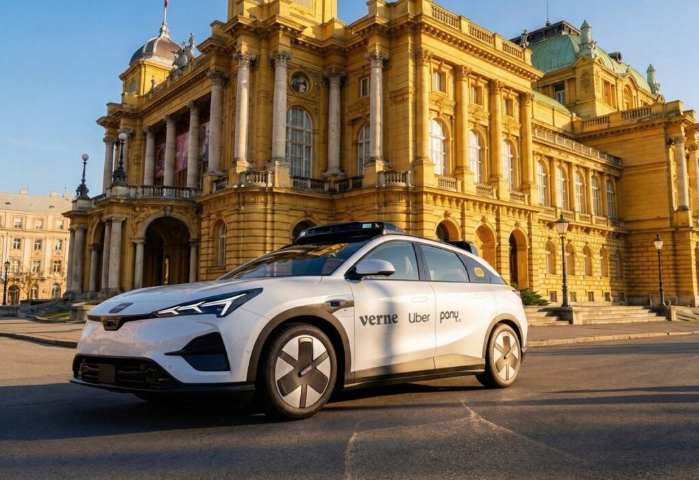 Un véhicule autonome Pony.ai associé au service de réservation Uber en Europe.
