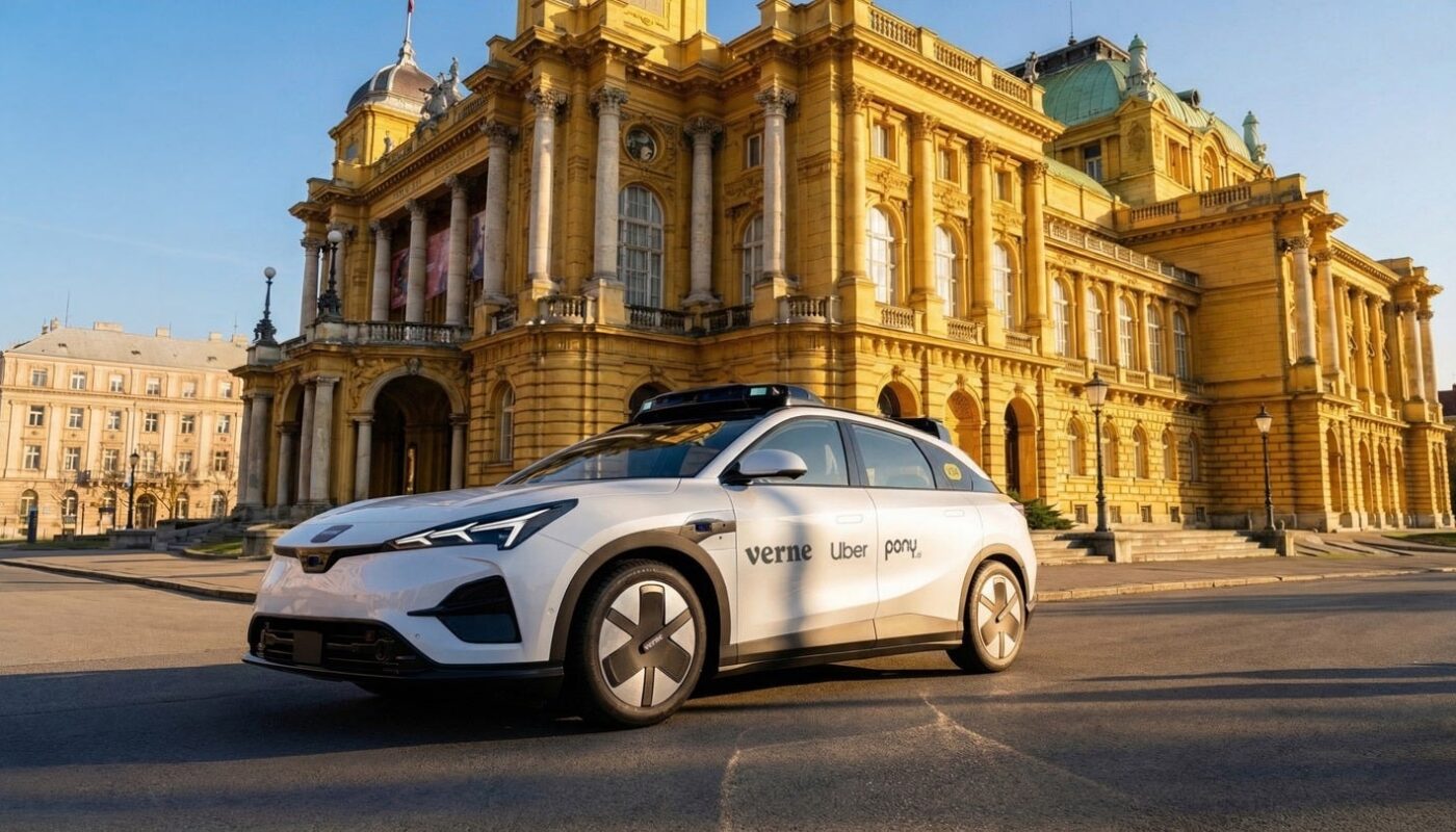 Un véhicule autonome Pony.ai associé au service de réservation Uber en Europe.