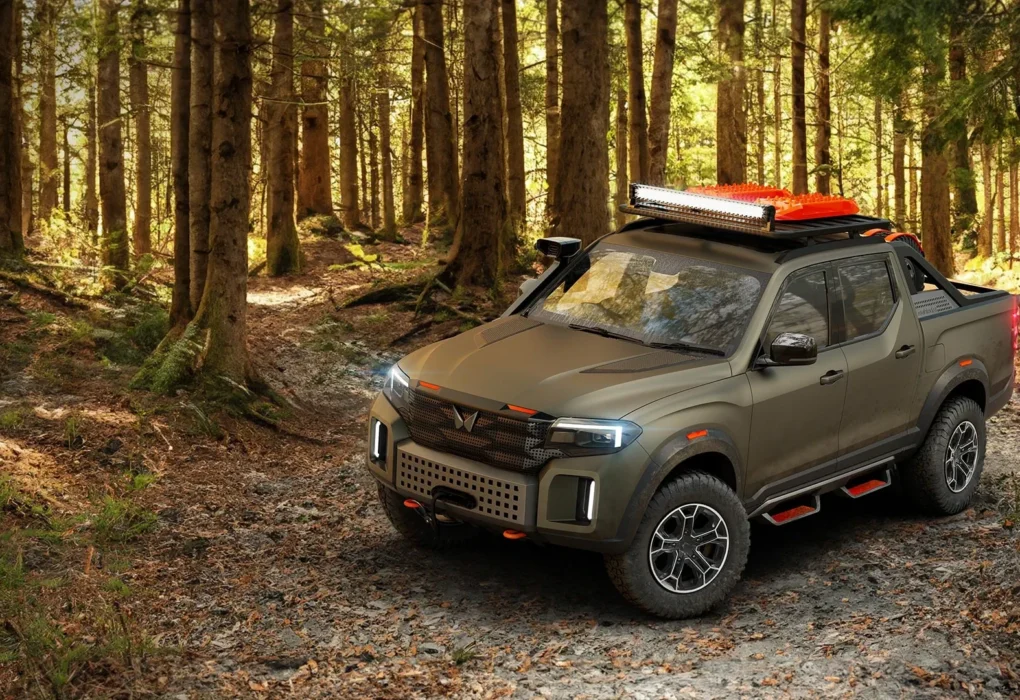 Le pick-up Mahindra Scorpio Lifestyler dans sa configuration destinée au marché indien et aux marchés internationaux.