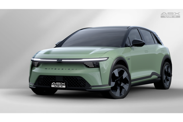 Vue extérieure du Mitsubishi ASX VR-e, SUV compact électrique destiné à l’Australie et à la Nouvelle-Zélande.