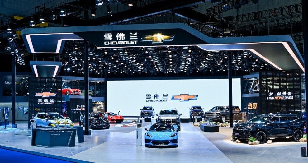 Un modèle Chevrolet présenté sur le marché automobile chinois.