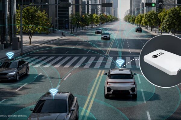 Présentation de la solution télématique 5G de LG destinée aux véhicules connectés.