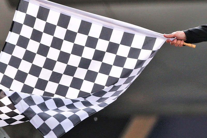 La Mercedes de Russell en piste lors du sprint du Grand Prix des Pays-Bas.