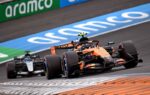 Lando Norris au volant de sa McLaren pendant les qualifications du Grand Prix des Pays-Bas à Zandvoort.