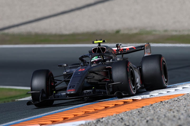 Gabriel Bortoleto au volant de la monoplace de l’Audi Revolut F1 Team au Grand Prix des Pays-Bas.