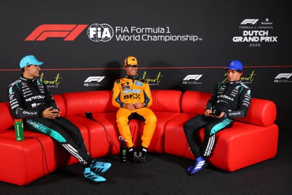 Lando Norris après avoir décroché la pole position du Grand Prix des Pays-Bas à Zandvoort.