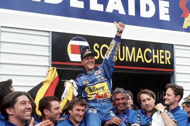 Michael Schumacher pendant la saison 1994 de Formule 1 évoquée dans le documentaire Netflix.