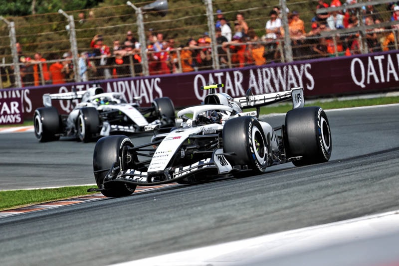 Une Cadillac de Formule 1 en piste à Zandvoort pendant le Grand Prix des Pays-Bas.