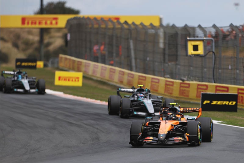 Lando Norris en piste lors du Grand Prix des Pays-Bas de Formule 1 à Zandvoort.