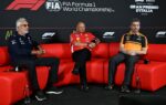 Flavio Briatore, Frédéric Vasseur et Andrea Stella lors de la conférence de presse du GP d’Italie.