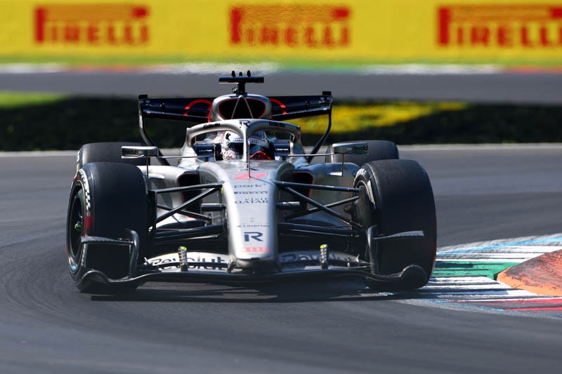 Une monoplace Audi roule pendant les essais libres du Grand Prix d'Italie.