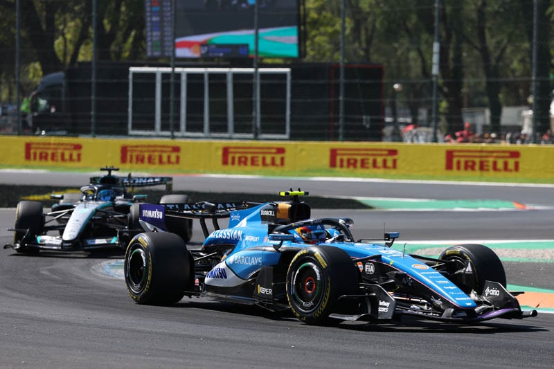 La Williams FW48 en piste pendant les essais libres du GP d’Italie.