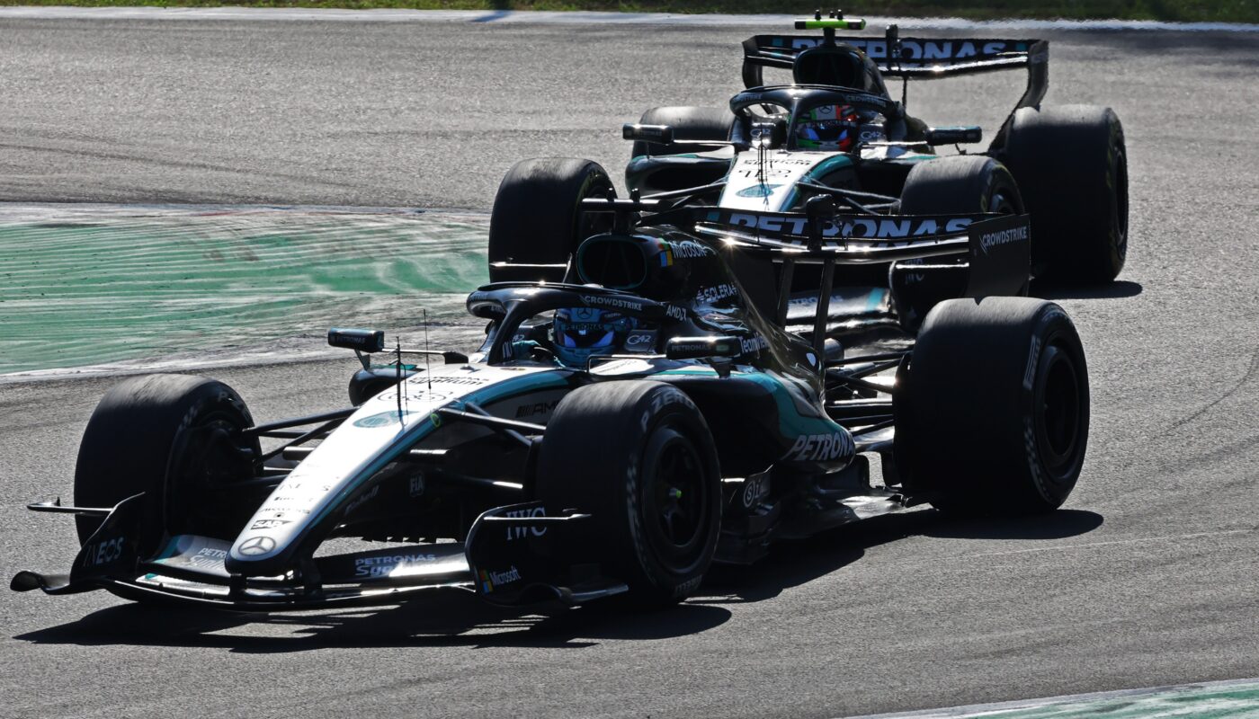 Kimi Antonelli et George Russell avec Mercedes lors du Grand Prix d’Italie à Monza.