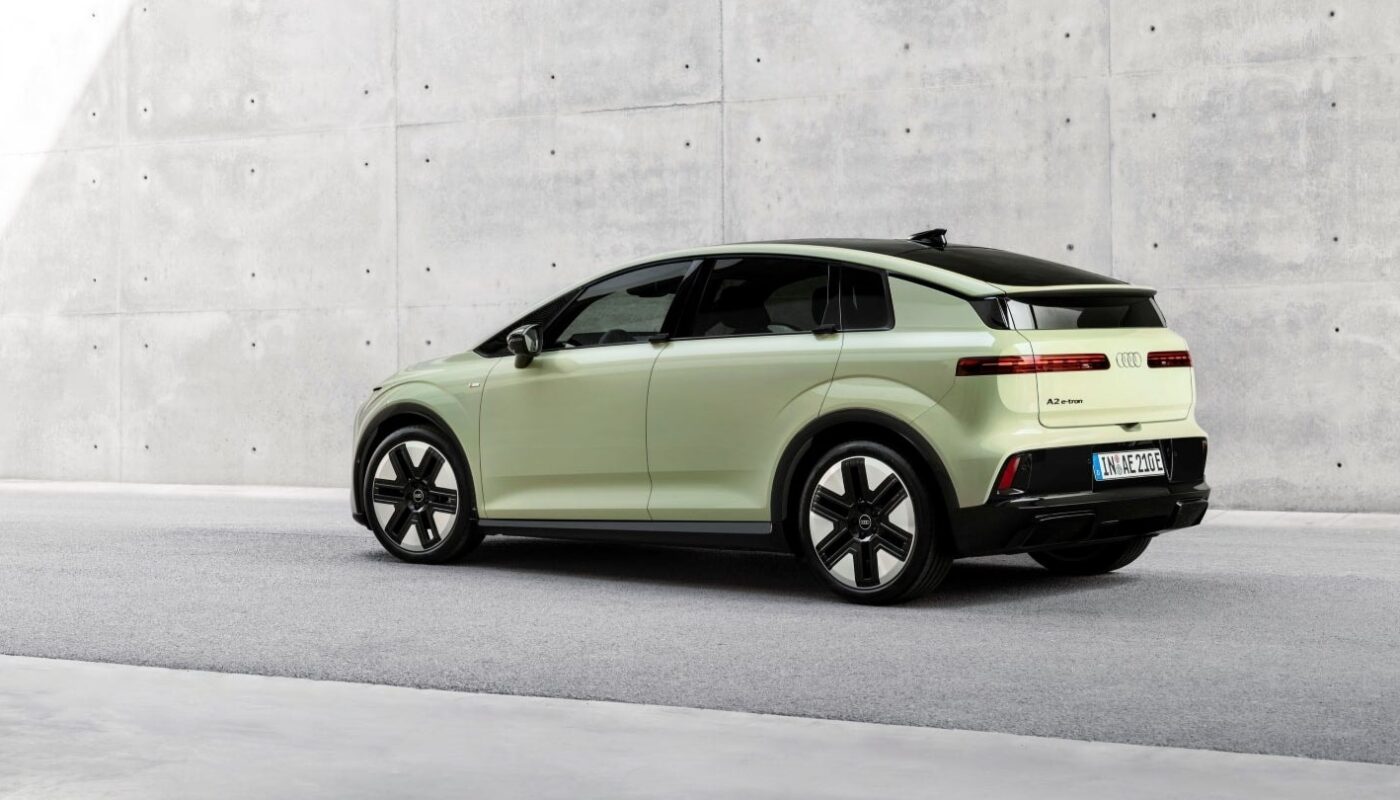 L’Audi A2 e-tron électrique lors de sa présentation à Paris.
