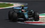 Fernando Alonso au volant de son Aston Martin sur le circuit de Monza.