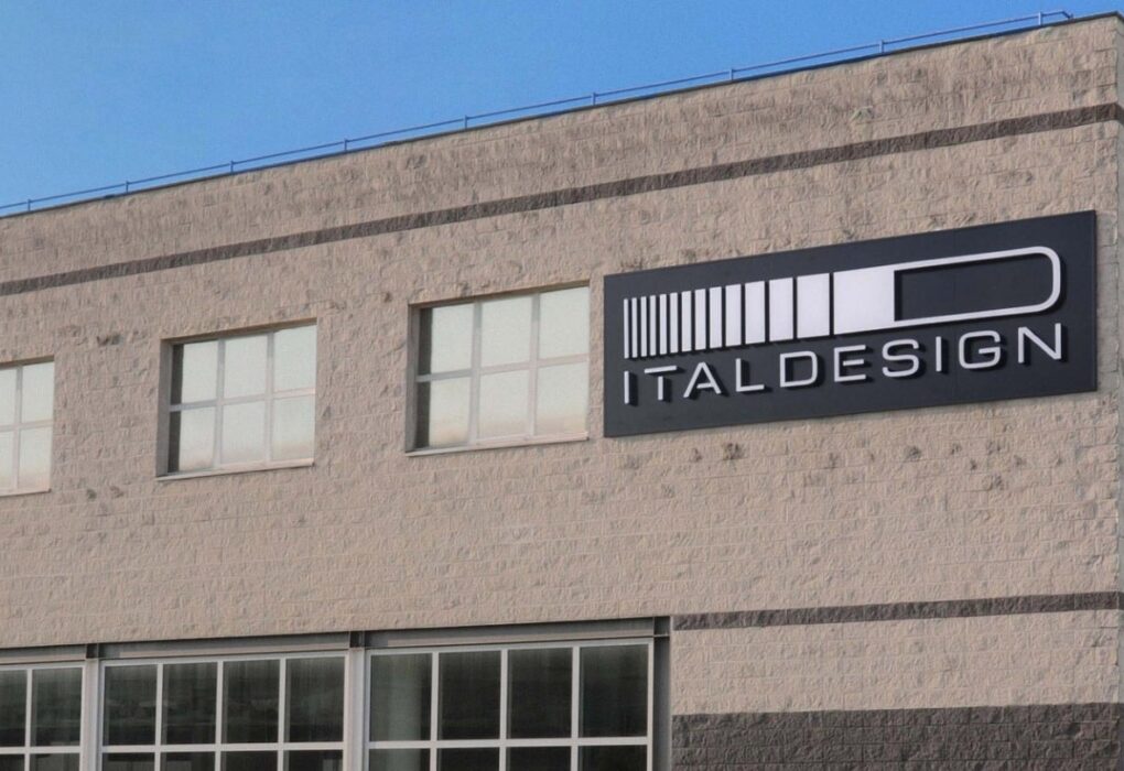 Le logo d’Italdesign, studio italien désormais contrôlé majoritairement par UST.