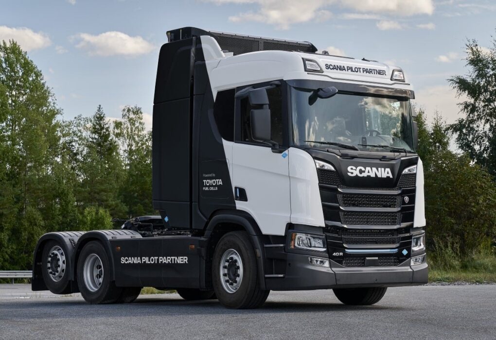 Un poids lourd Scania destiné aux essais de pile à combustible Toyota.
