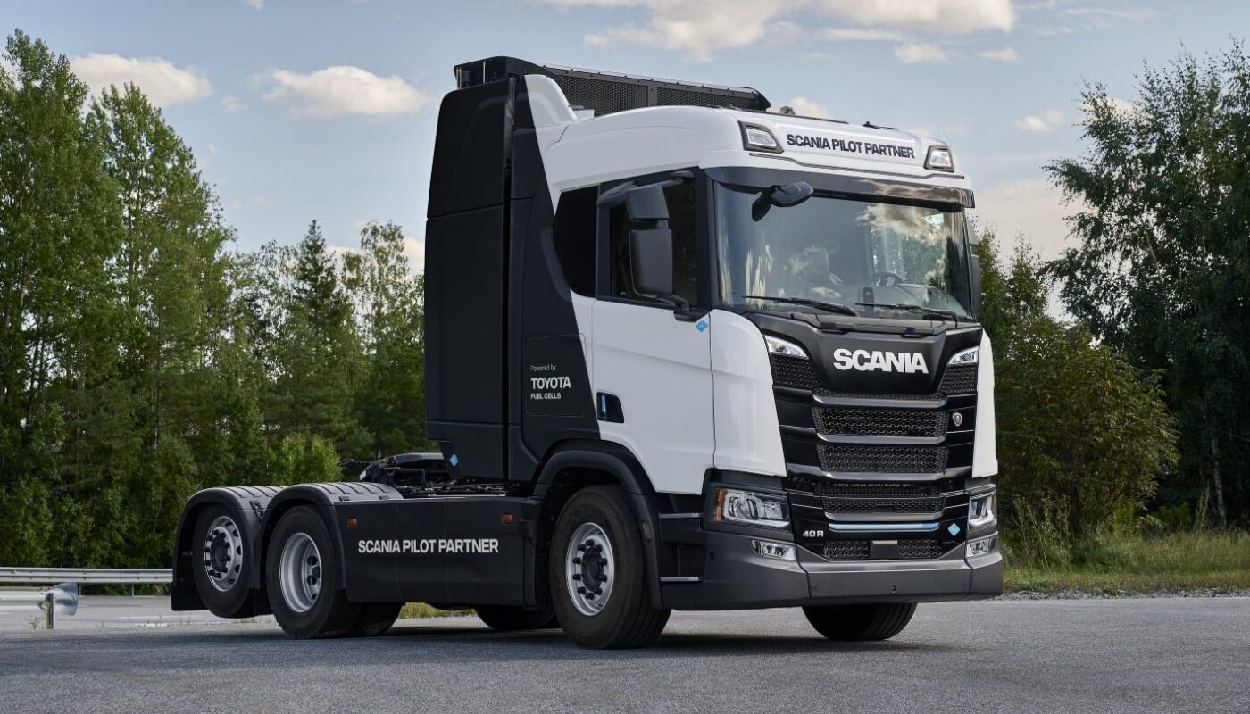 Un poids lourd Scania destiné aux essais de pile à combustible Toyota.