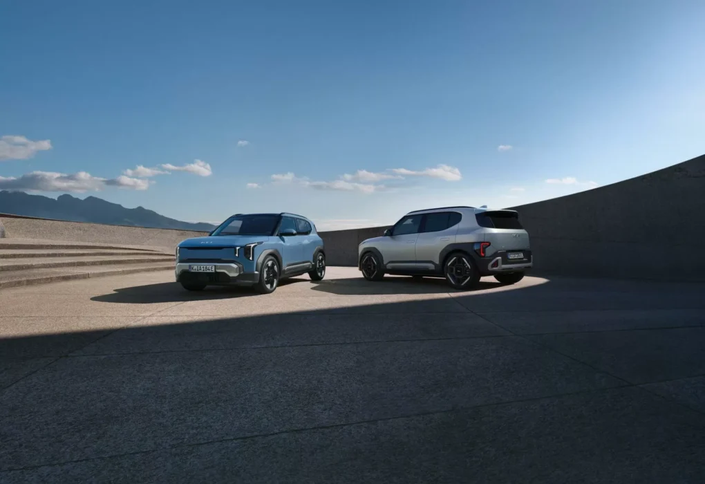 Le SUV électrique Kia EV2 est présenté en vue extérieure.