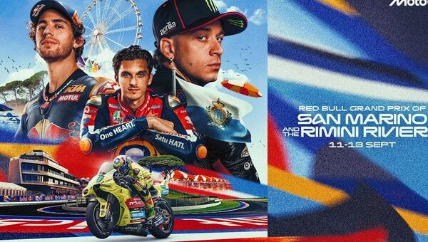Une MotoGP en piste sur le circuit de Misano lors du Grand Prix de Saint-Marin.