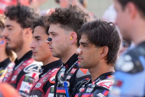 Marc Marquez au guidon de sa Ducati pendant le Grand Prix d’Aragon.
