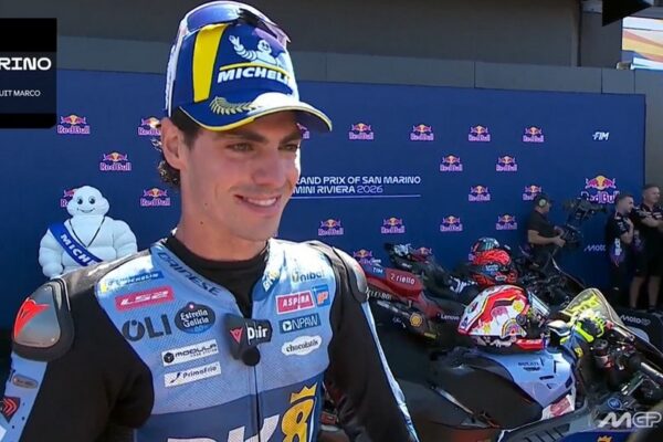 Fermín Aldeguer sur sa Ducati Gresini lors des qualifications à Misano.
