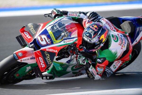 Johann Zarco au guidon de sa Honda sur le circuit de Misano.