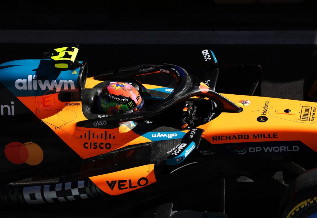 Lando Norris au volant de sa McLaren lors des qualifications sur le circuit madrilène du Madring.