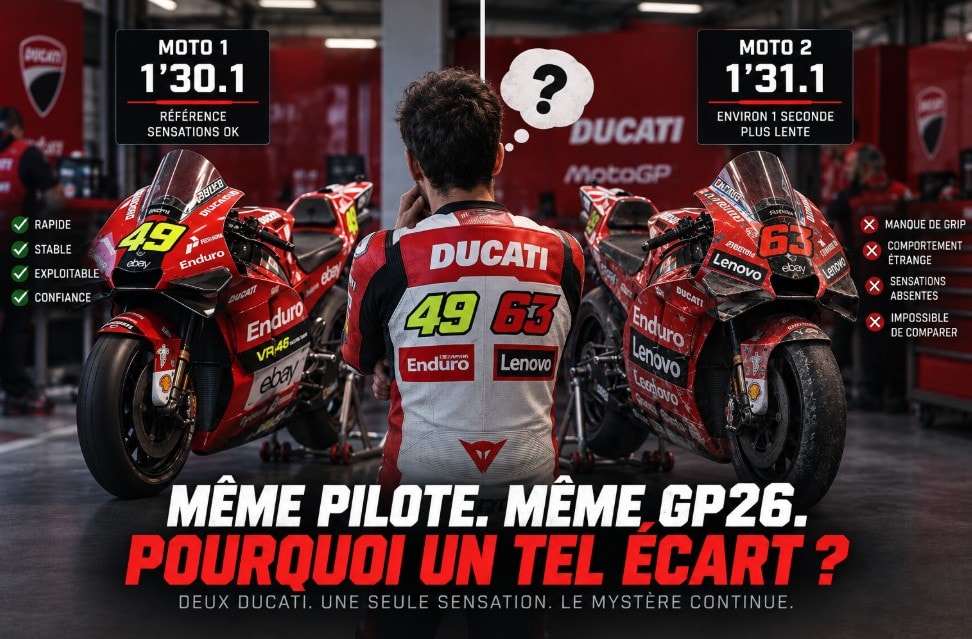 Fabio Di Giannantonio au guidon de sa Ducati GP26 sur la piste de Misano.