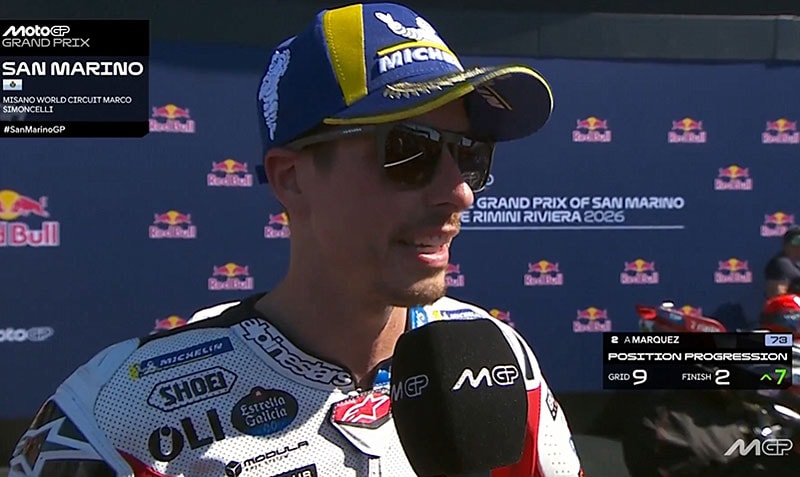 Alex Marquez sur sa Ducati Gresini lors du Grand Prix MotoGP de Saint-Marin à Misano.