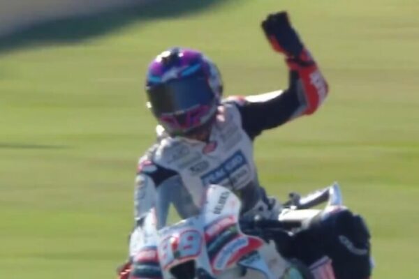 Jorge Martin au guidon de son Aprilia pendant le Grand Prix de Saint-Marin à Misano.