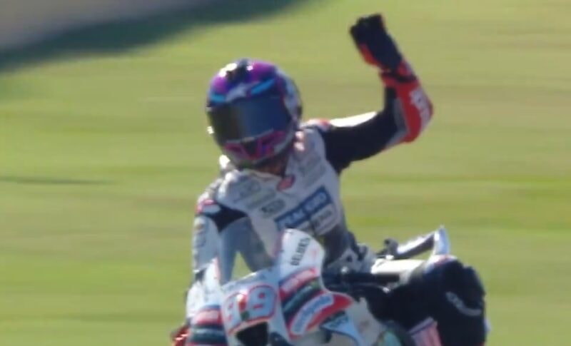 Jorge Martin au guidon de son Aprilia pendant le Grand Prix de Saint-Marin à Misano.