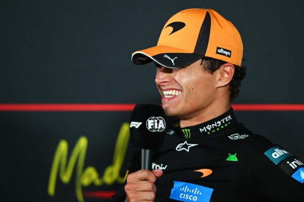 Lando Norris au volant de sa McLaren pendant le Grand Prix d’Espagne à Madrid.