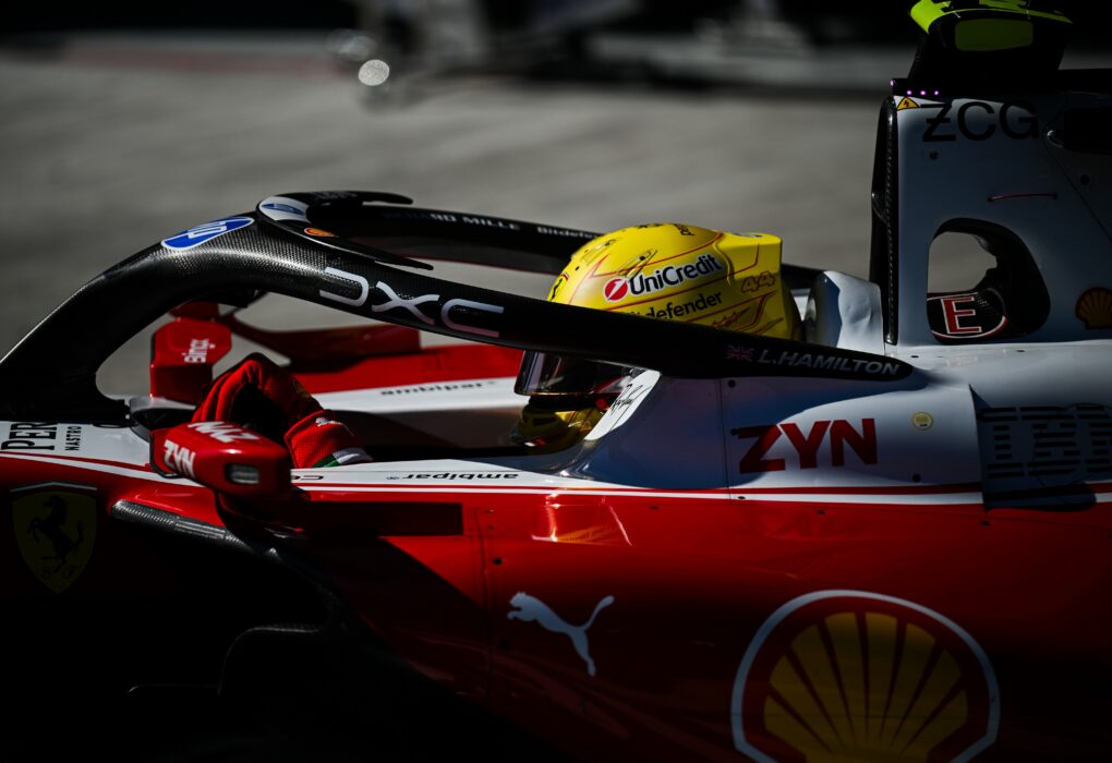 Lewis Hamilton au volant de sa Ferrari pendant le Grand Prix d’Espagne sur le circuit Madring.