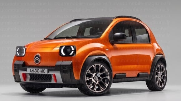 Concept Citroën préfigurant la future 2CV de 2028.