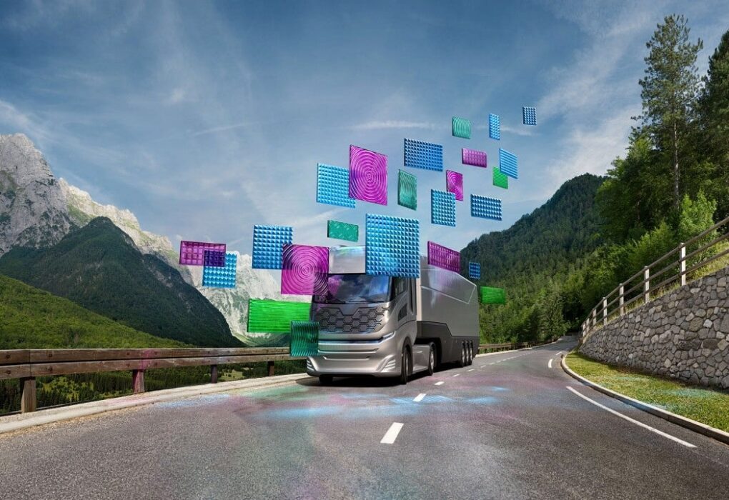 Un groupe motopropulseur électrique Bosch destiné aux camions lourds présenté à l’IAA de Hanovre.