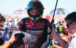 Joan Mir au guidon de la Honda RC213V lors d’un Grand Prix de MotoGP.