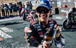 Jorge Martín au guidon de son Aprilia pendant un week-end de MotoGP.