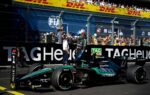 Kimi Antonelli au volant de sa Mercedes pendant le Grand Prix d'Espagne à Madrid.