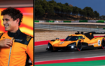 Lando Norris lors de son essai de la McLaren MCL-HY sur le circuit de Portimão.